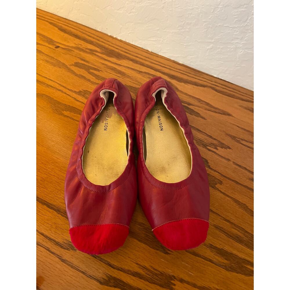 MADISON.MAISON contrast-toe wrinkled ballet flats size 41 (9.5) - Picture 3 of 8